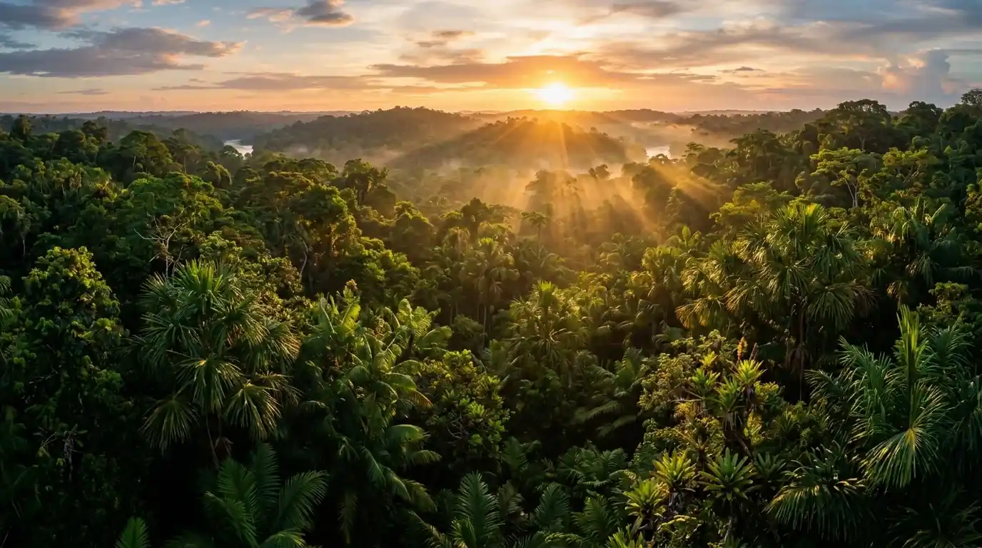 Selva Amazónica al atardecer