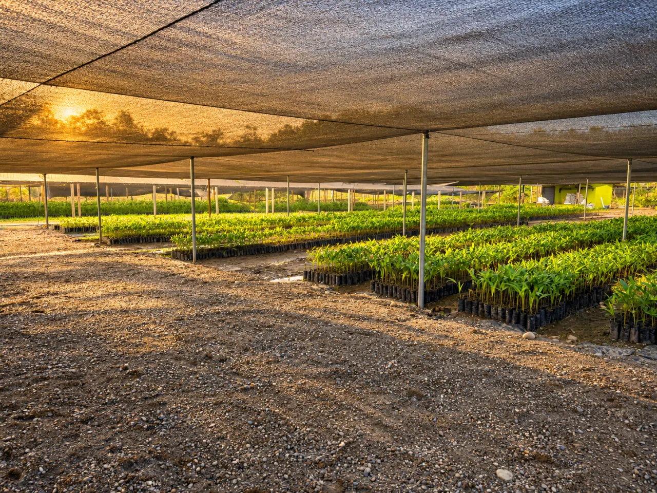 Vivero de palmeras de açaí